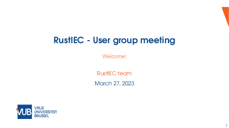 Gebruikersgroepvergadering slides